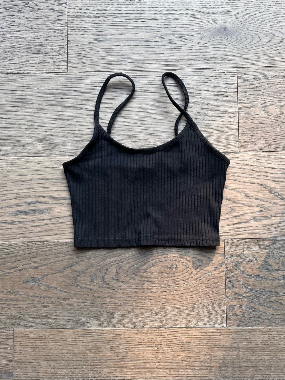 Wilfred Free Women’s Ribbed Black Cropped Cami Tank Top